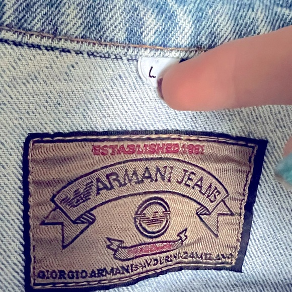 1990's Giorgio Armani Jeans Light Blue Denim Jacket size L  *read* - Picture 5 of 10